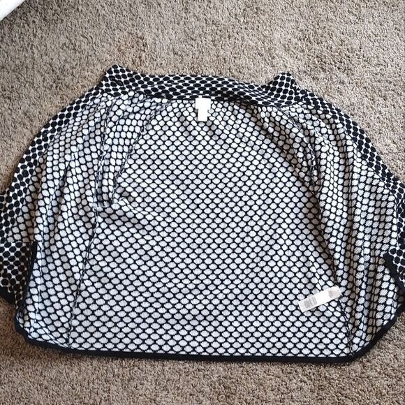 Chico's Women's Size 2 Polka Dot Button up Cardigan Top Black and White Coverup - Picture 5 of 16